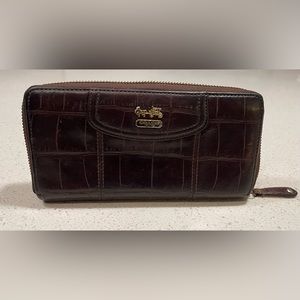 Vintage Long Zip Around Coach Leather Wallet